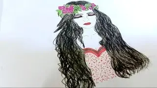 Girl drawing easy | Girl with close eyes drawing tutorial | Adeeba Abidi