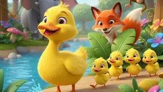 Counting Ducklings Adventure 🦆🌈 | Five Little Ducks | Jungle Animals |Fox Story |  Nursery Rhyme 