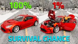 Realistic Survival Chance Crashes #16 (Winter Mood) | BeamNG.drive