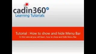 How to show and hide Menu Bar in AutoCAD
