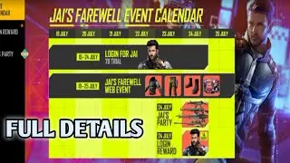Jai character farewell event full details|How to complete farewell event in ff. Hritik Roushan in ff