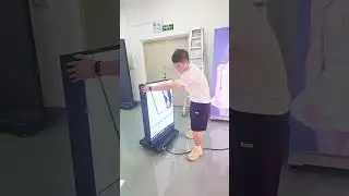 This poster LED display can save 50% of space after folding.