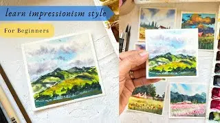 Learn how to paint simple landscape with minimum brush strokes | How to avoid colors getting muddy