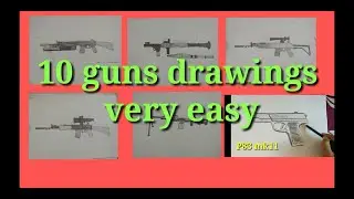 How to Draw a Gun10 guns  drawing How to draw M416 Gun from PUBG