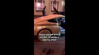 Tesla's new self driving taxi with no pedals or steering wheel