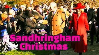 Royal family walks to traditional church service on King&rsquo;s Sandringham Estate
