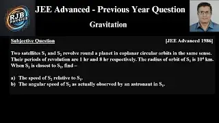 Two satellites S1 and S2 revolve round a planet in coplanar circular orbits in the same sense.