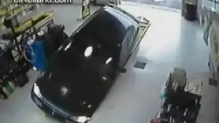 Car Accident, car falls into garage pit