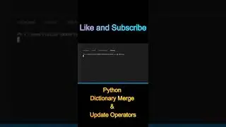 Python  Dictionary Merge & Update Operators  #shorts #python #programming