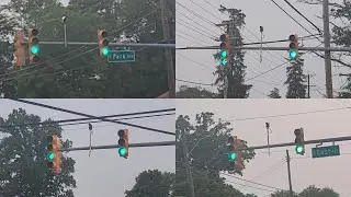 4-Section Talking Yellow Crosswalk Traffic Lights | Park Ave & East