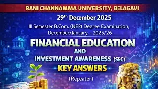 Rani Channamma University B.Com III Sem Financial Education & Investment Awareness (SEC) Key Answers