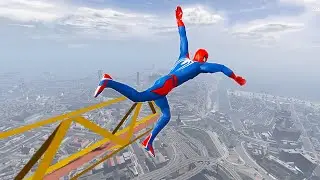 SPIDERMAN HEAVY DRIVER || CRAZY JUMP/FALLS #GTA5 #GTA #2