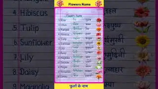 Phoolon ke Naam | Flowers Name | Flowers Name in English and Hindi #shorts #education