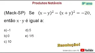 (Mack - SP) Se (x - y)² - (x + y)² = -20, então x.y é igual a