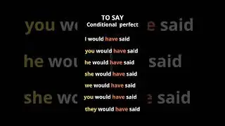 TO SAY - Conditional perfect