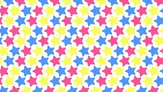 Vibrant Repeating Pattern Of Pink Yellow Blue Tone Rotating Stars Pop 4K DJ Visuals Loop Background