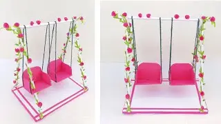 DIY Swing || How To Make Paper Craft Jhula || School Competition Project Handmade Craft || Art Ideas