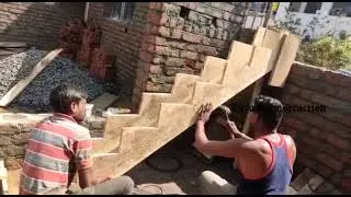 Center beam staircase in concret