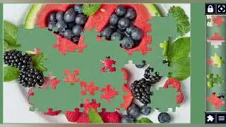 Watermelon+strawberry+blue berries//jigsaw puzzles craft 🧩🧩//Amazing puzzles Art 🧩🧩//puzzles Art//