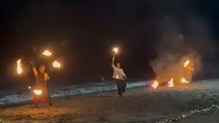 20251105#travel#Taiwan#fire dance #beach #wave, whitecap,light,stick#旅行#台湾#ファイヤーダンス#ビーチ#波、白波、光、棒