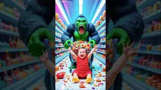 ❤️ Evolution of Baby 7: Crying Baby in shopping mall with big gorilla #TwinklePic #short #baby