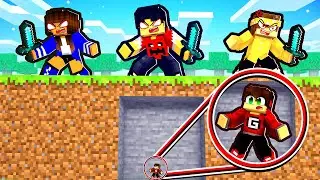 3 CAÇADORES vs 1 SPEEDRUNNER mas fico MINUSCULO no Minecraft