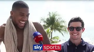 Anthony Joshua jokes about his golf ability while hanging out with Rory McIlroy in Miami🏌️&zwj;♂️🤣