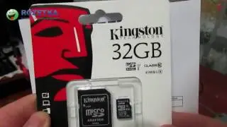Карта памяти Kingston MicroSDHC/MicroSDXC 32GB Class 10 UHS-I + SD адаптер (SDC10G2/32GB)  ОБЗОР