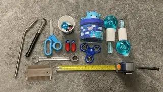 ASMR ASSORTMENT 5! Measuring Tape, Bubbles, Scissors, Ice Globes, Slime, Clicky, Crinkly Sounds!