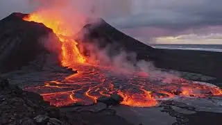 🌋 Fire Meets Water: Incredible Lava-to-Sea Impact