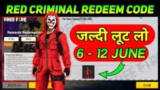 RED CRIMINAL REDEEM CODE TODAY | FREE FIRE REDEEM CODE | FF REDEEM CODE TODAY