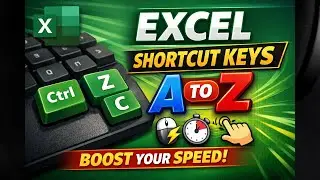 Excel Shortcut Keys A to Z | Learn Keyboard Shortcuts for Beginners | Boost Speed in Excel