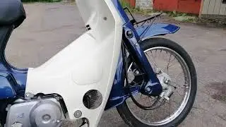 Honda super cub custom 50. Appearance, engine sound. Внешний вид и звук мотора.
