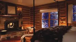 Cabana iarna viscol Sunet de lemne in semineu Somn linistit