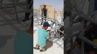 assembly stage of a small solar desalination plant using innovative parabolic trough and PV panels