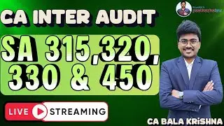 CA Inter Audit Expert revision of SA-315, 320, 330,450 & 265  by CA Balakrishna Kovuru
