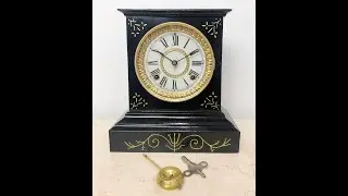 Antique ANSONIA U.S.A Cast Iron Hammer on Coil Chime Mantel Clock | Item# 2035  - Adelaide Clocks