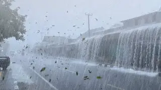 Rainstorm Walk in Indonesia - 99% Relieve Insomnia With Heavy Rain & Strong Winds