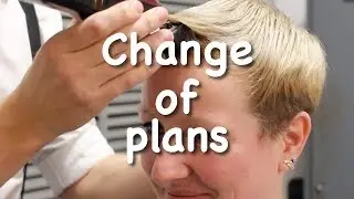 Hairdresser in the chair, she changed her mind!