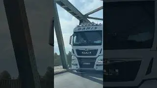 MAN truck on the bridge. Heavy goods vehicles