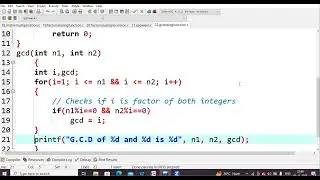 22.C program to find gcd (greatest common divisor)  of two numbers using function | C Language LAB