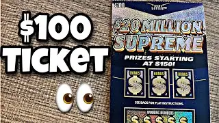 The Most Expensive Lottery Ticket in The World! $100 🔶 $20 Million Supreme 🔶 Texas Lottery