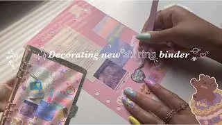 Decorating my first a5 six ring binder 🧸🌷