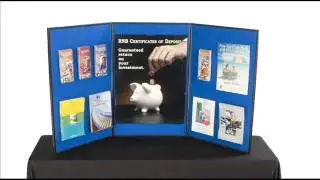 Displays2go 72 x 36 Inches 3 Panel Tri Fold Display Board with B