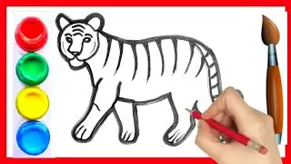 Tiger Drawing For Kids।  Kids Painting Video । Drawing tutorial । टाइगर का चित्र । 