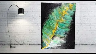 Insane abstract leaf acrylic pour painting\ fluid art