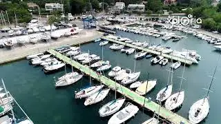 Marina de Bonaire, Mallorca, Baleares, Spain 2018.06 aerial video