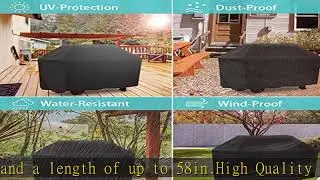 Grill Cover 58 inch, iCOVER Waterproof BBQ Gas Grill Cover, Polyester Easy On/Off, Dustproof Fade R