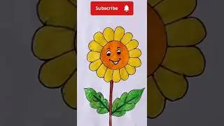 Sunflower Drawing Easy||How To Draw Sunflower Step By Step||EASY ART⭐️ #sunflowerdrawing#sunflower