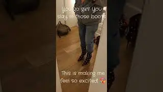 Beautiful slavic lady tries on these boots in store so I wear my boots and share my obsession 